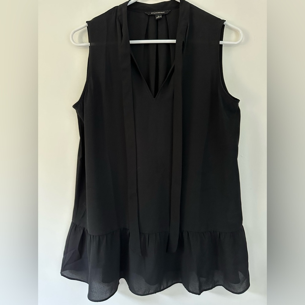 Banana Republic Black Sleeveless Peplum Blouse Size S